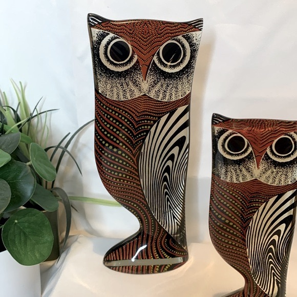 Set of 3 vintage HTF MCM Abraham PALATNIK LUCITE /acrylic molded owl sculptures - Picture 5 of 13